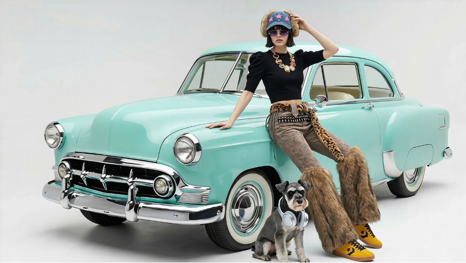 A fashion poster image of a woman